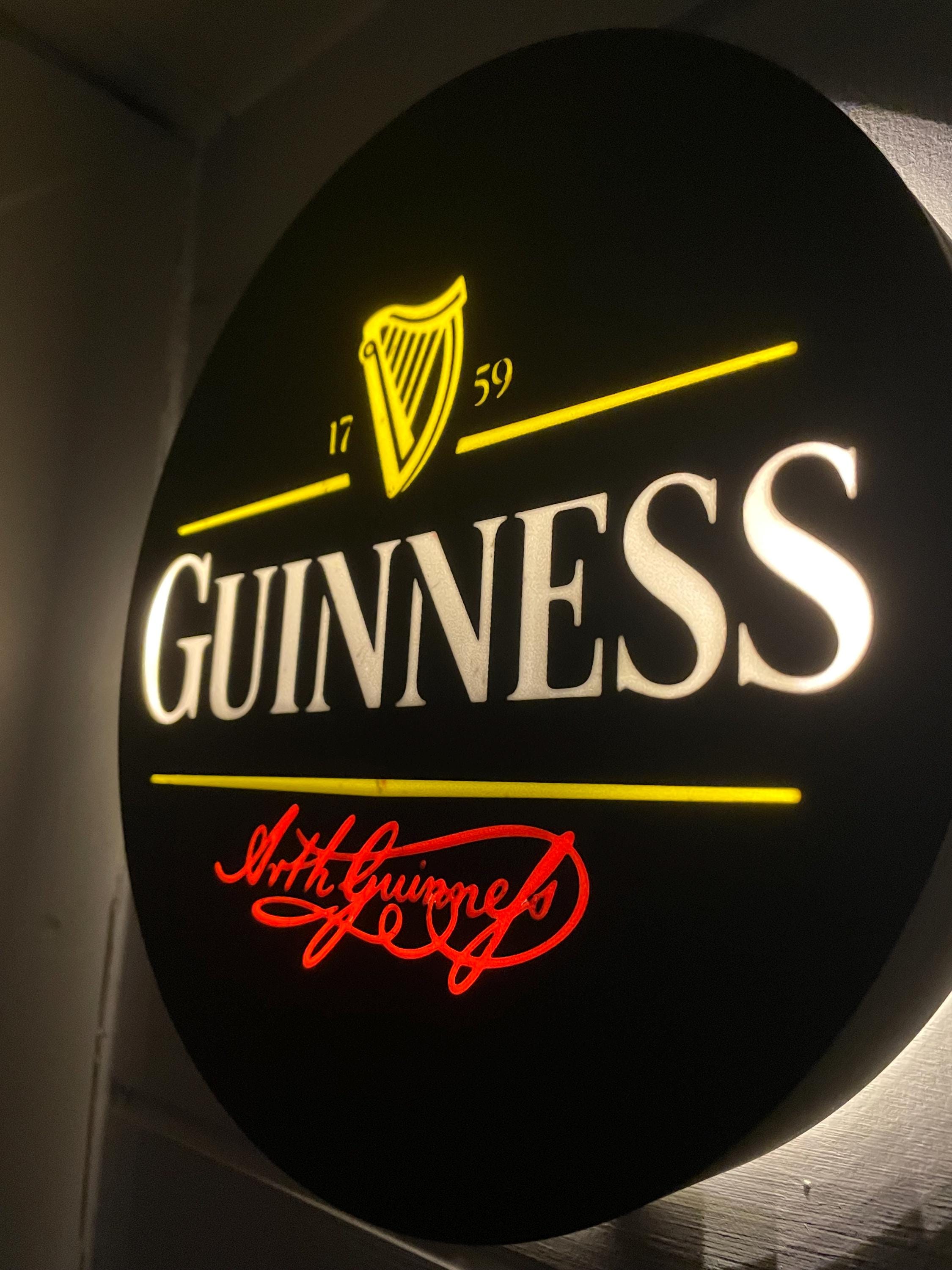 Guinness 1759 Light Box for Home Bar, Man Cave or Office Decor, Irish Pub Decor, Irish Home Bar