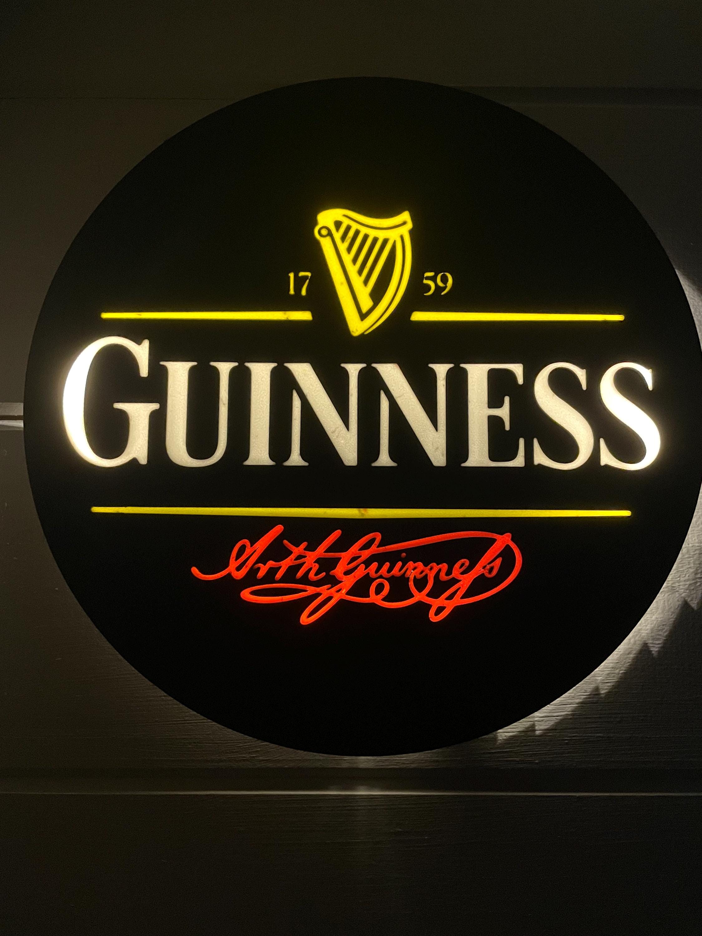 Guinness 1759 Light Box for Home Bar, Man Cave or Office Decor, Irish Pub Decor, Irish Home Bar