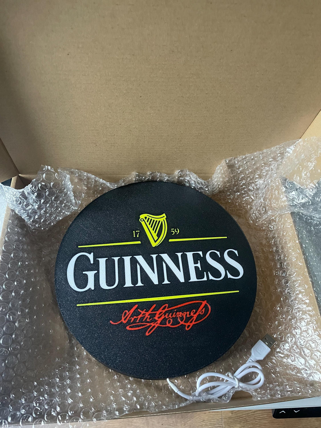 Guinness 1759 Light Box for Home Bar, Man Cave or Office Decor, Irish Pub Decor, Irish Home Bar